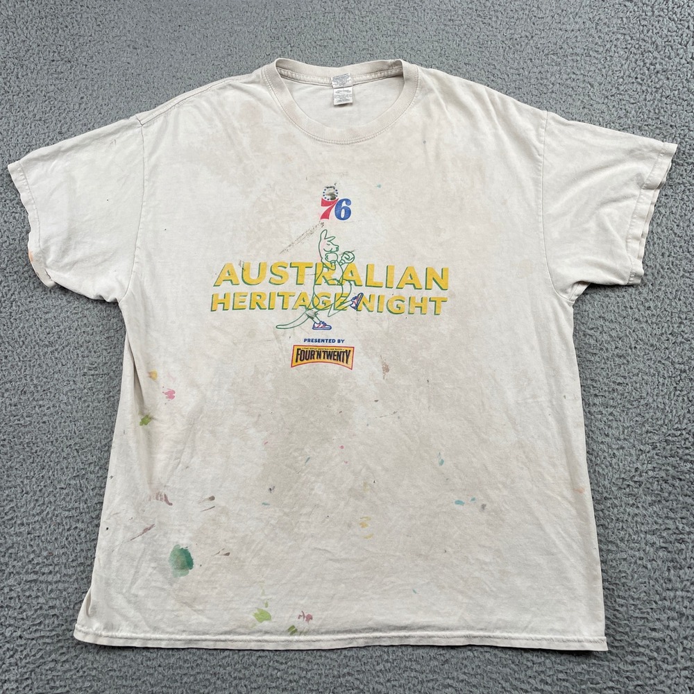 76ers Australian Heritage Night Boxing Kangaroo T-Shirt Mens XL Gray
